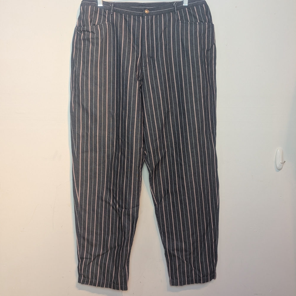 Chico's Striped Dark Blue With Red and White Stripes Pants